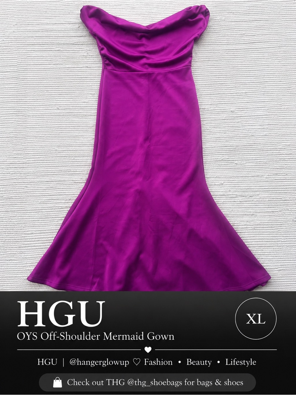 OYS Magenta Off Shoulder Mermaid Formal Gown XL Smoothing Prom Dress New